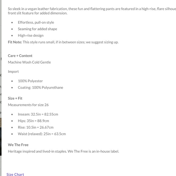 NEW! We the Free vegan leather split ankle pants - Picture 2 of 10